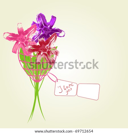 Floral bouquet with card for your message