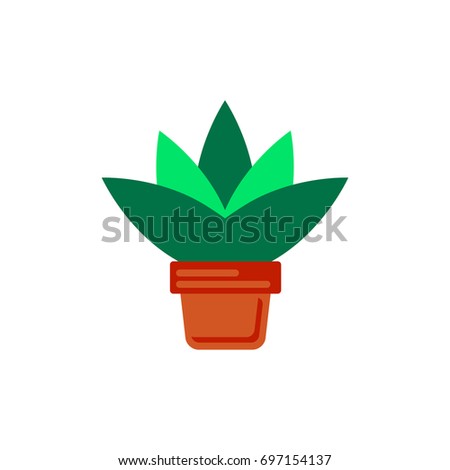 Flower in a pot icon, house pot plant