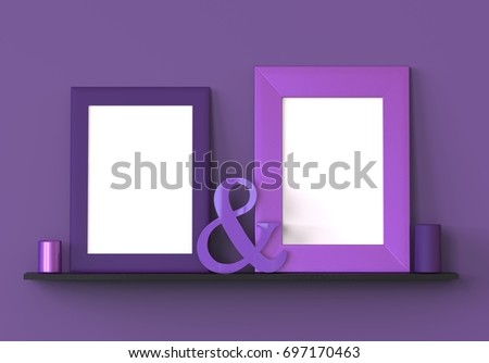  empty mock up poster frame on the wall . template for  loft interior background. 3d rendering illustration