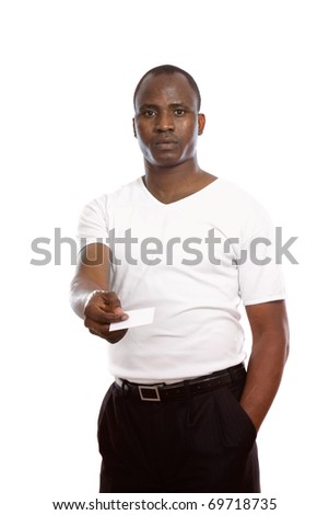 Young man happy holding credit card