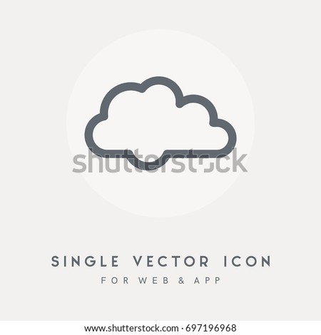 Cloud vector icon. Use for web site or app. Single graphic object. Vector pictograph symbol.