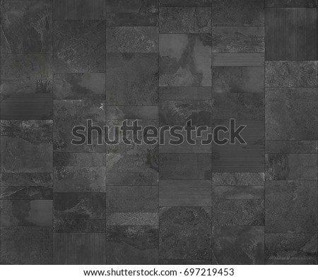 Slate tile ceramic, seamless texture dark gray map for 3d graphic.