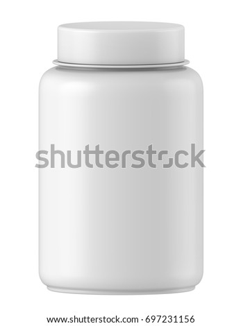 3D rendering Mock up plastic jar with screw cap, Packaging template on white background