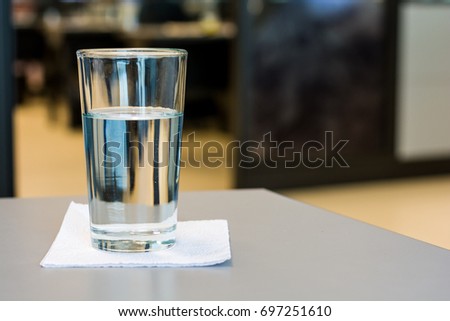 glass of water served in the office