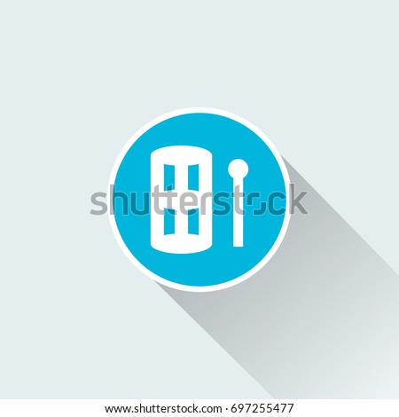 Cotton Swabs icon with long shadow