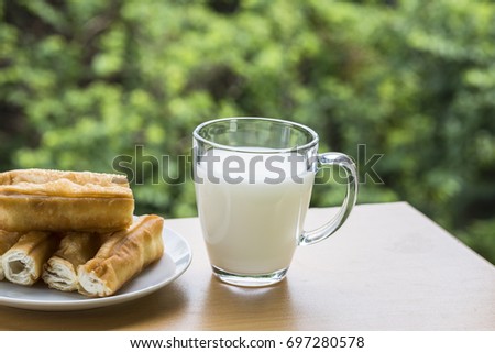 Fritters and soy milk