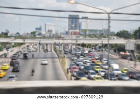 traffic in Bangkok Blurred pictures