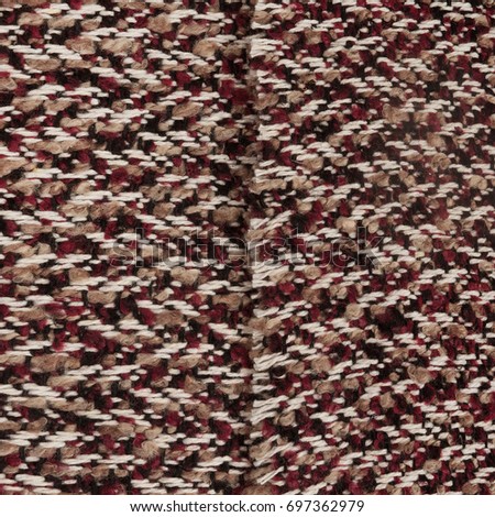 The front and back side of the jacquard melange fabric texture