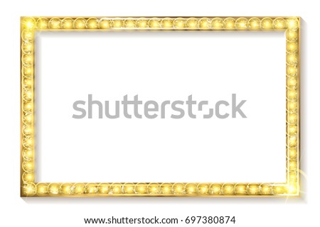 gold frame cinema on a white background. Vector illustration