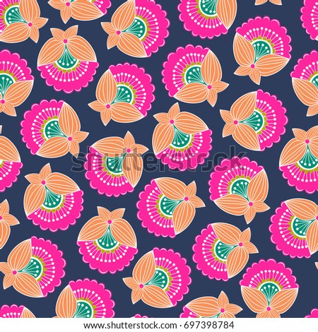 Modern colorful abstract floral pattern. Vector illustration
