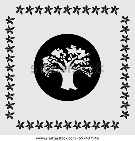 tree icon, oak vector illustration