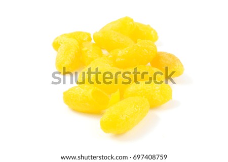 yellow cocoon for face cleaning isolated