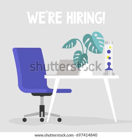 We're hiring. Join our team. Vacancy banner. Flat editable vector illustration, clip art
