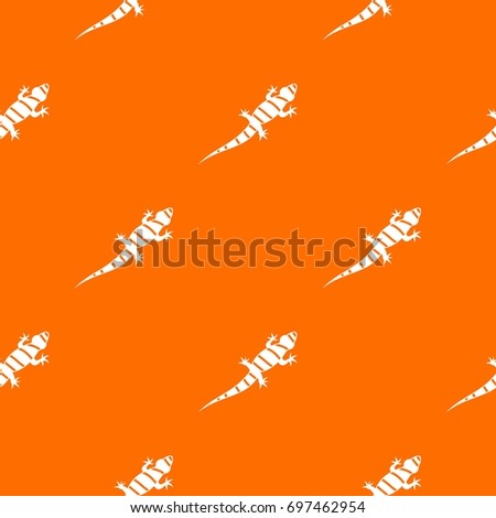 Lizard pattern repeat seamless in orange color for any design. Vector geometric illustration