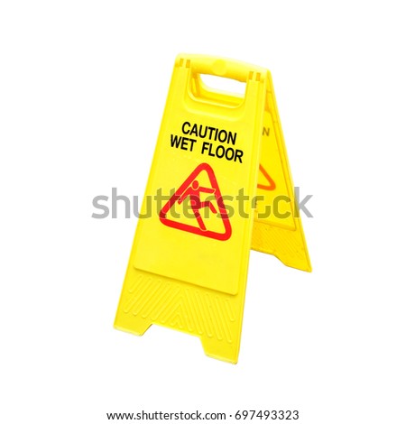 wet floor caution sign isolated on white background