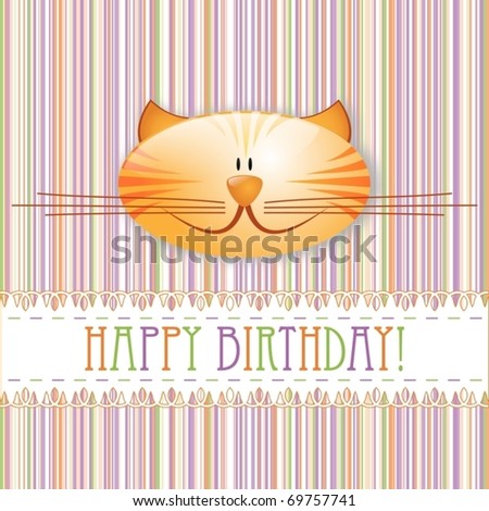 "Happy birthday!" baby card, vector illustration