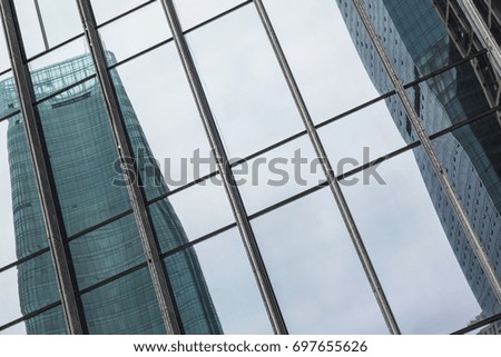 detail shot of modern architecture facade,business concepts,in Shanghai,China.