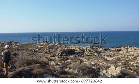 a girl at Elafonisi island near the Crete island