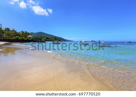 Candidasa beach, Bali, Indonesia Royalty-Free Stock Photo #697770520