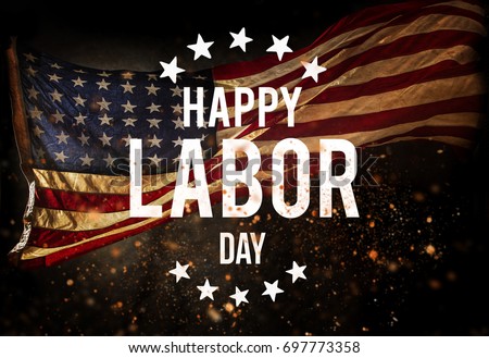 Happy Labor day banner, american patriotic background Royalty-Free Stock Photo #697773358