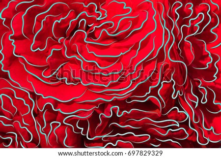 Background of a rose close-up treatment of the contour line on the petals