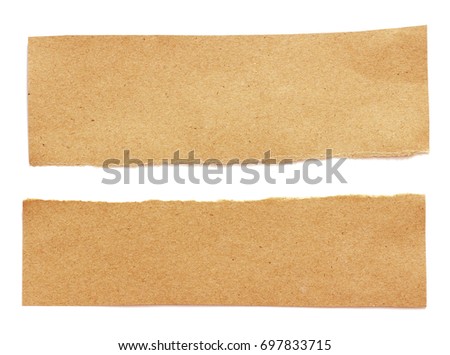 vintage torn paper on white background with copy space for text