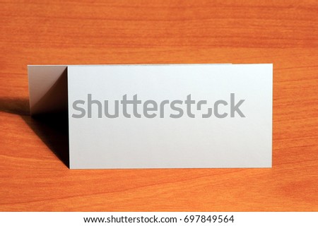 Creative set of mockup, template visit card on wood background