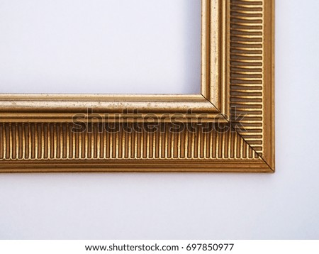 Corner golden frame isolated on white background 