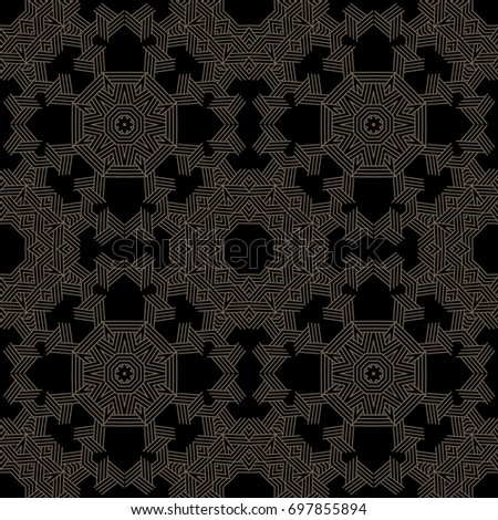 Pattern with mandalas, geometric patterns, stripes