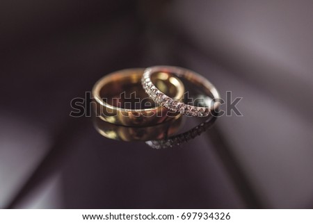 closeup wedding rings. vintage picture