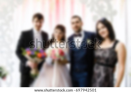 Blur wedding ceremony. Exit registration