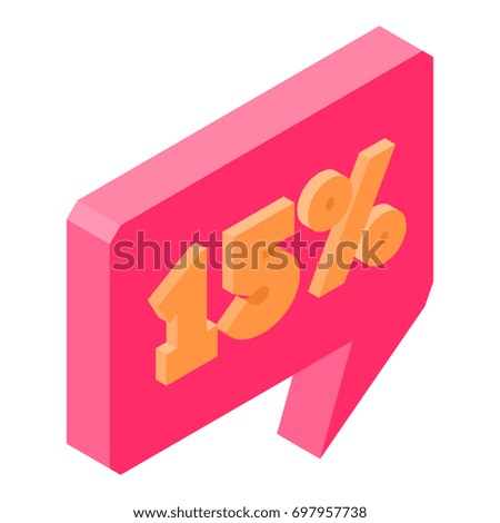 Bubble discount offer price label signboard isometric