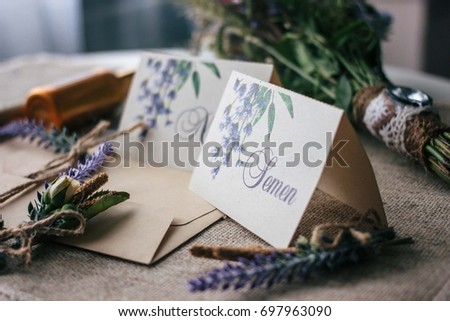 Wedding invitations and decoration