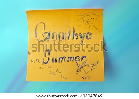 a sticker with the words goodbye summer
