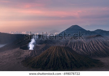 Mount Bromo (Gunung Bromo) at sunrise in East Java, Indonesia.
