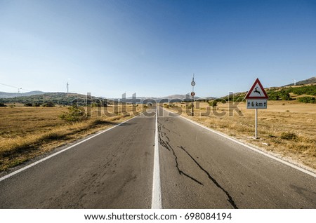 Wide angle photo of road