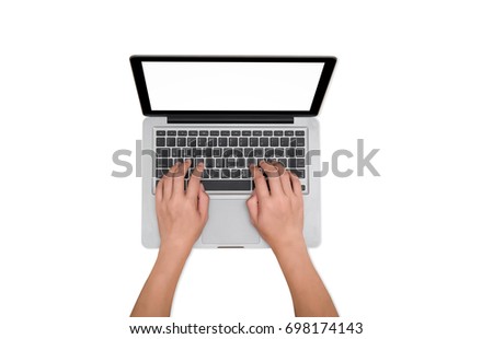 Woman use of the laptop computer
