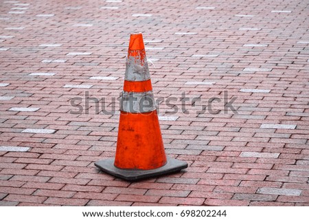 traffic cones on the sidewalk street