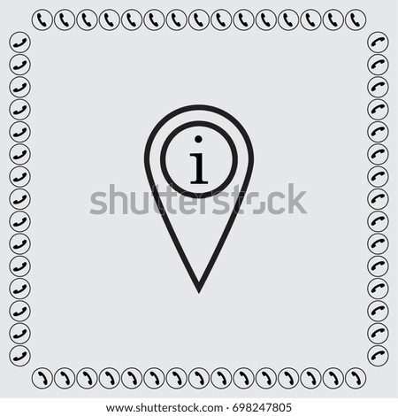 Map pointer with information sign vector icon