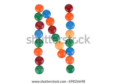 Colorful Candy Letter N