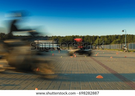 Motorcycle at high speed, background texture blur