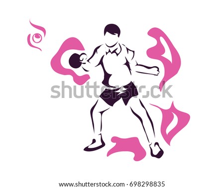 Passionate Sports Athlete In Action Logo - On Fire Experienced Table Tennis Player