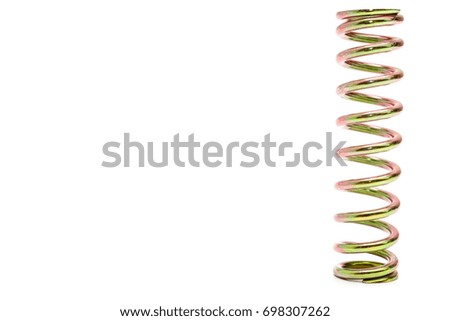 Spring steel Rainbow colors isolated at right of the picture on a white background.