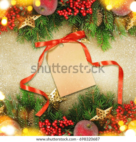 Christmas holiday background with fir branch