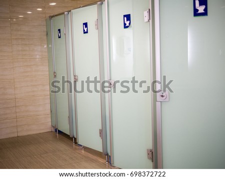 Public toilet doors