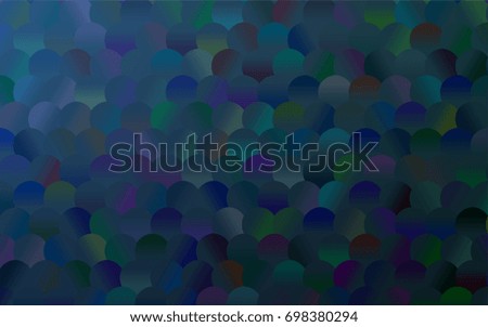 Light BLUE vector illustration which consist of circles. Dotted gradient design for your business. Creative geometric background in halftone style with colored spots.