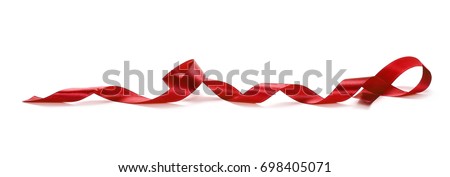 Red ribbon isolated on white background Royalty-Free Stock Photo #698405071