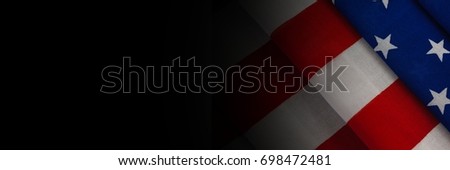 Digital composite of USA flag with black transition