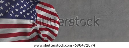 Digital composite of 3D USA flag against grey background