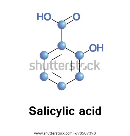 Salicylic acid is a lipophilic monohydroxybenzoic acid, a type of phenolic acid, and a beta hydroxy acid.  Royalty-Free Stock Photo #698507398